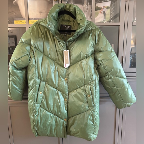 J.Crew GreenSignature PufferPetite MNWT